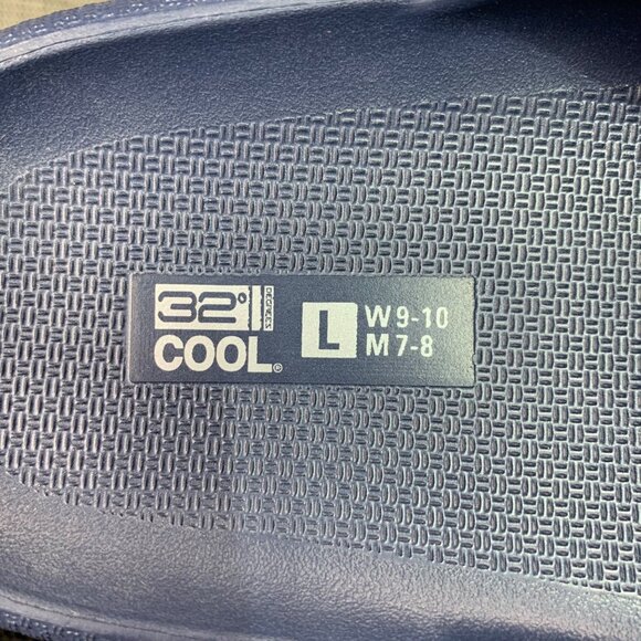 32 Degrees Cool Unisex Size Large Mens 7-8 & Womens 9-10 Navy Blue Flip Flops - Picture 4 of 6